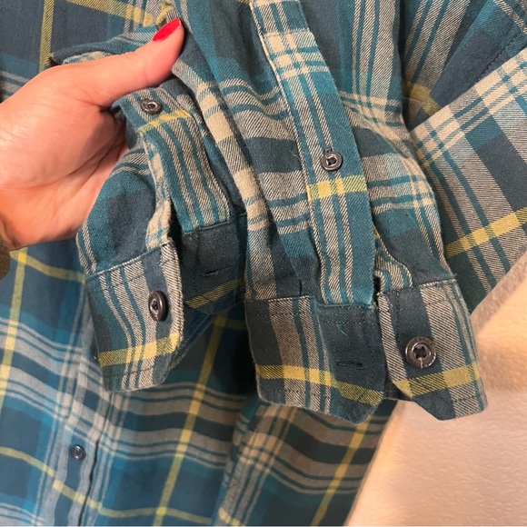 Eddie Bauer Green Plaid Classic Cotton Button Up Shirt XL - Picture 6 of 7
